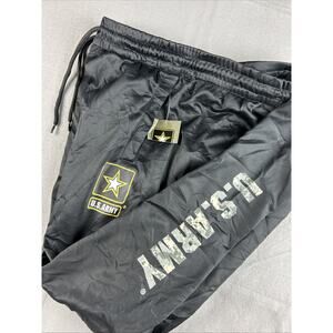 US Army Pants Mens Small Black Joggers Sweatpants Camo Logo Athletic NWT